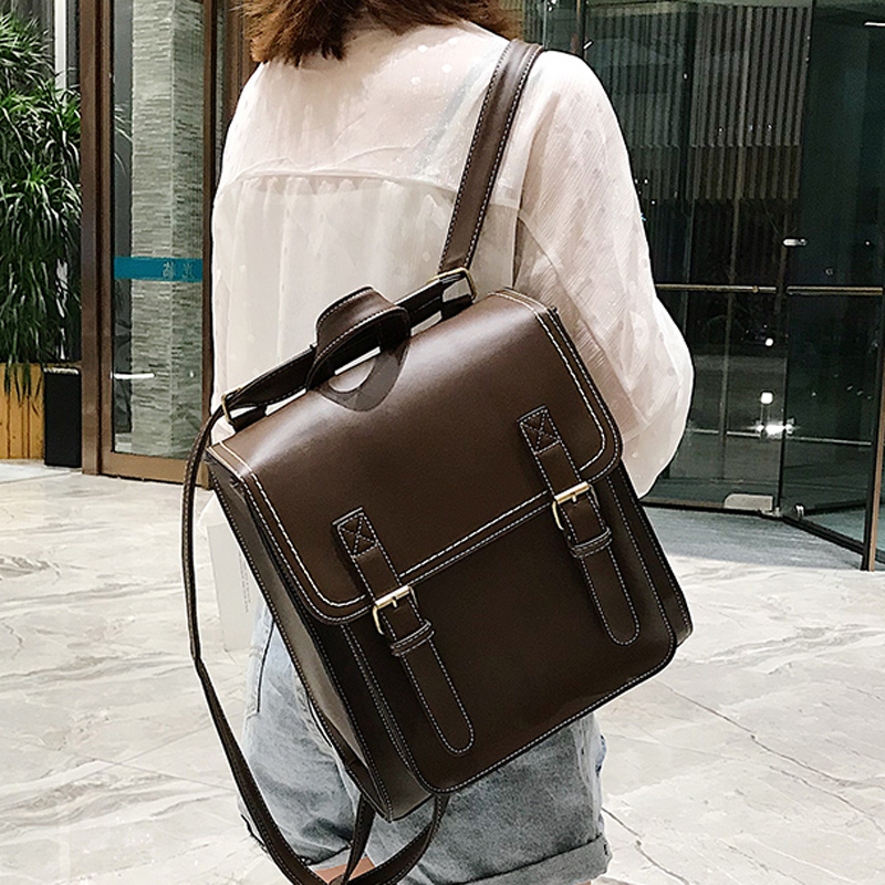 Leather Backpack Vintage - Ba Lô In Hình Vintage Nữ
