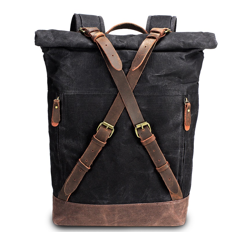 Leather Backpack Vintage - Retro Canvas Da Lưng Cho Nam