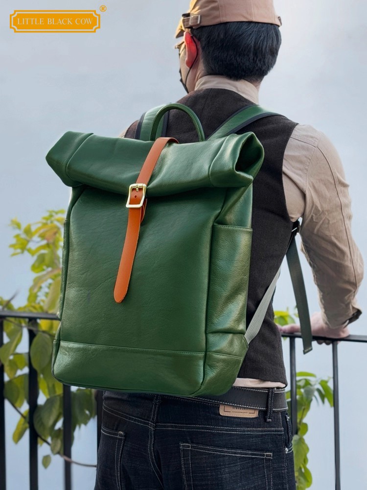 Large Capacity Mens Genuine Le - đánh giá và giá Leather Backpack Vintage
