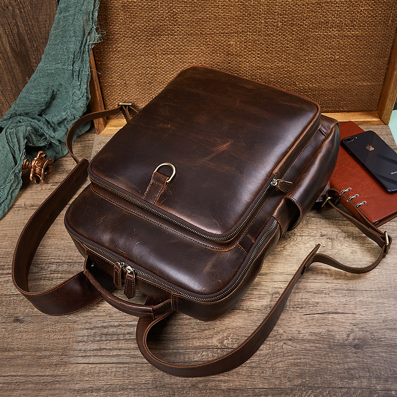Men's Top Grain Waxed Leather  - đánh giá và giá Leather Backpack Vintage
