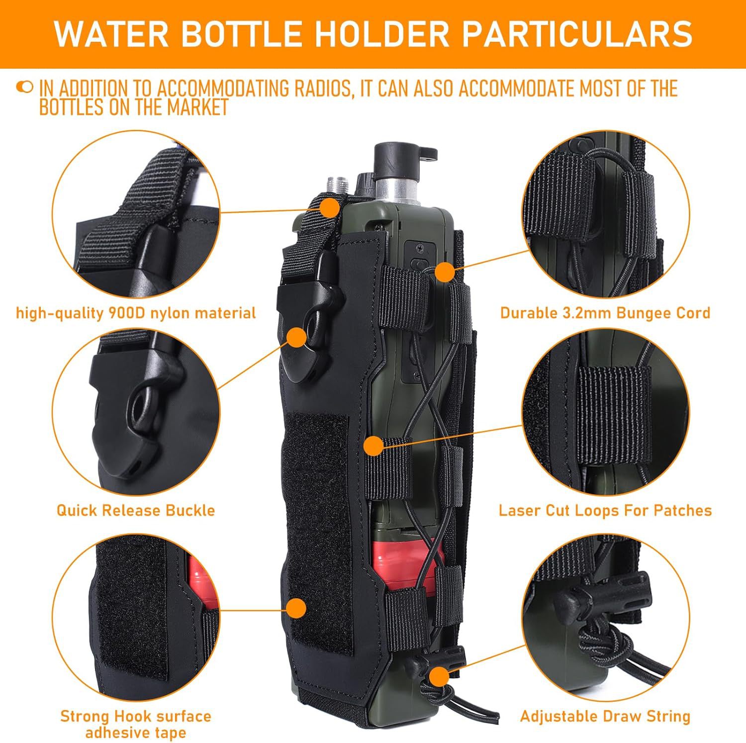 Molle Water Bottle Pouch Radio - đánh giá và giá Hydration Pack Outdoor