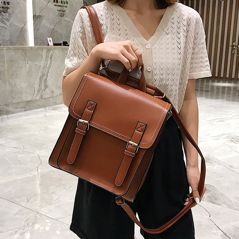 Ba Lô In Hình Vintage Nữ Da Pu - đánh giá và giá Leather Backpack Vintage