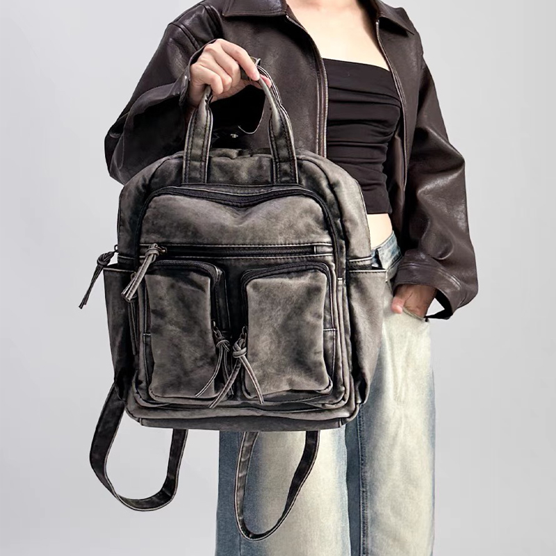 Luxury Soft Washed Pu Leather  - đánh giá và giá Leather Backpack Vintage