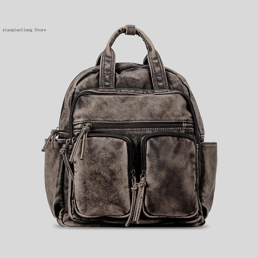 Luxury Soft Washed Pu Leather  - đánh giá và giá Leather Backpack Vintage