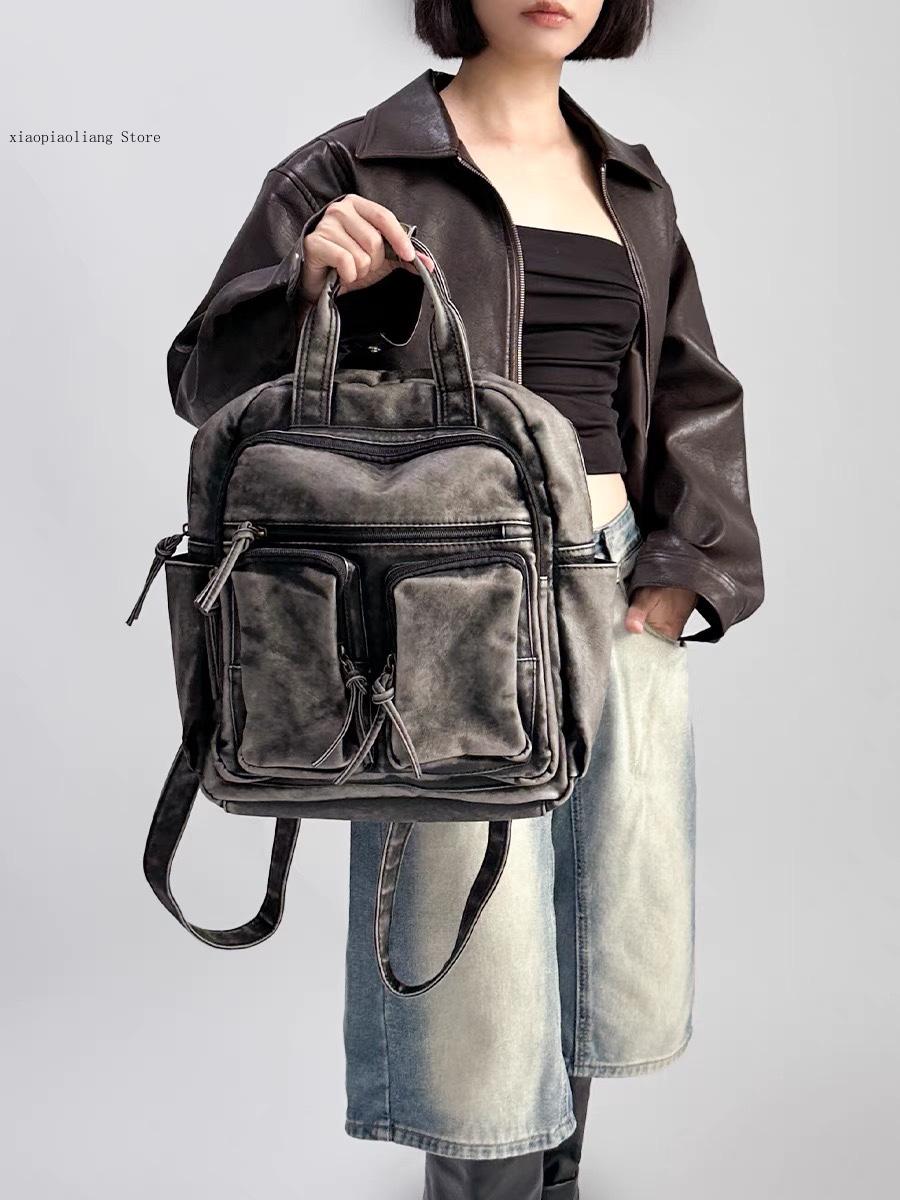 Luxury Soft Washed Pu Leather  - đánh giá và giá Leather Backpack Vintage