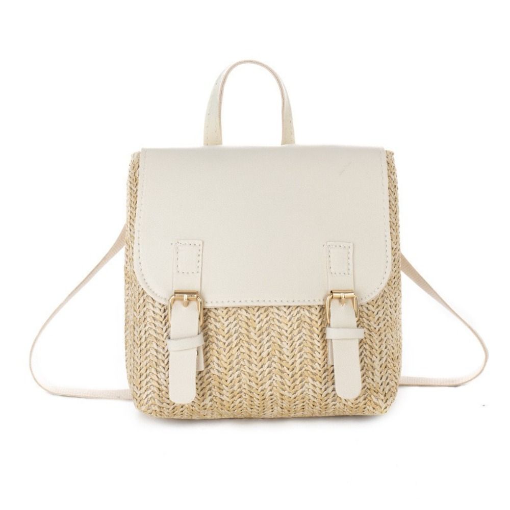 Versatile Bag PU Leather Straw - đánh giá và giá Leather Backpack Vintage