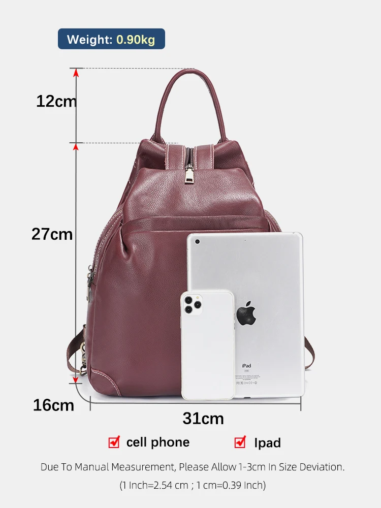 Zency Genuine Leather Women's  - đánh giá và giá Travel Backpack Anti Theft