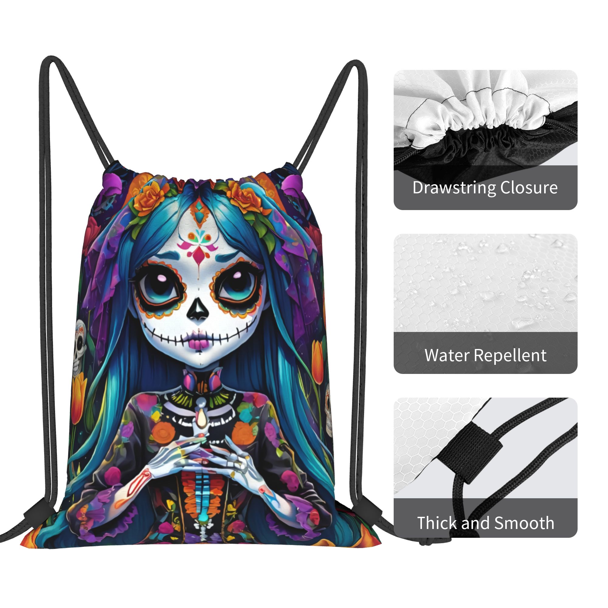 Custom Day of the Dead Gift Sk - đánh giá và giá Drawstring Gym Bag