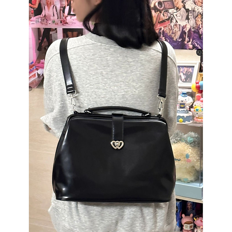 Vintage Black Y2k Mochila Wome - đánh giá và giá Leather Backpack Vintage