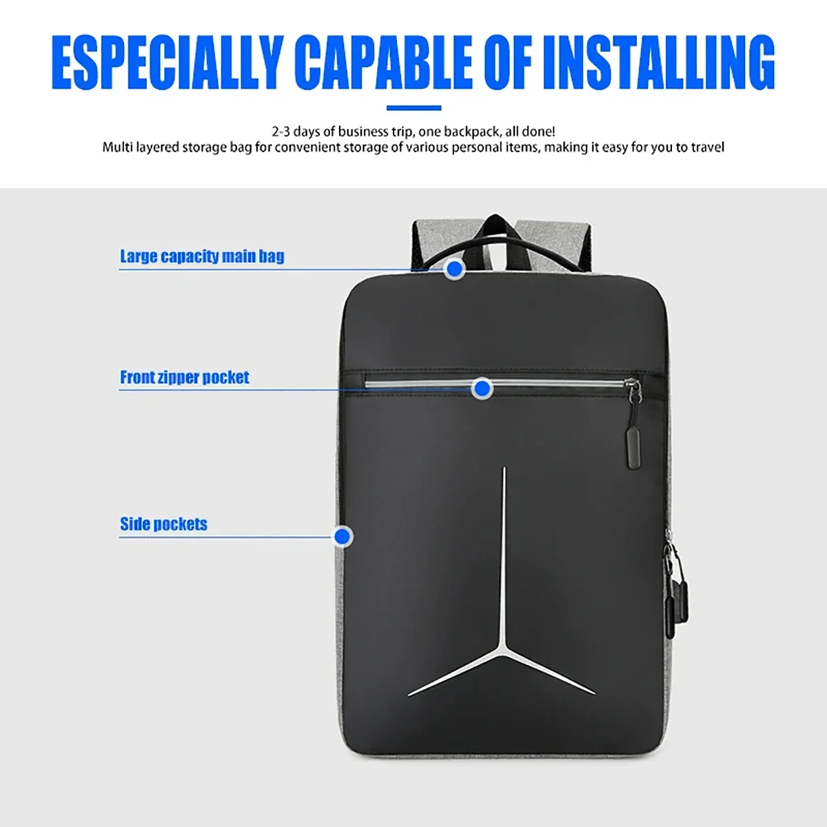 New Anti-theft USB Waterproof  - đánh giá và giá Travel Backpack Anti Theft