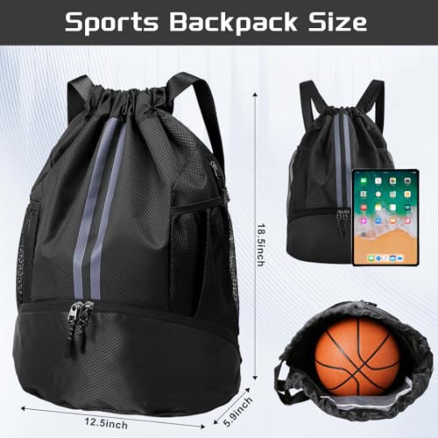 Sports Drawstring Backpack wit - đánh giá và giá Drawstring Gym Bag