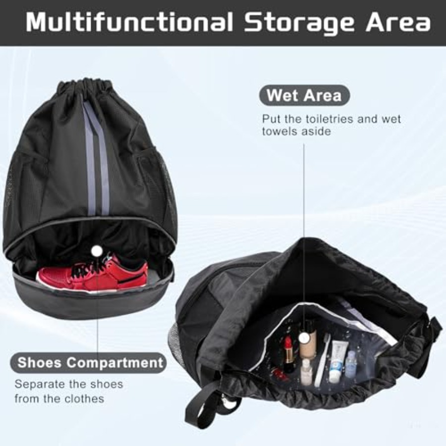 Sports Drawstring Backpack wit - đánh giá và giá Drawstring Gym Bag