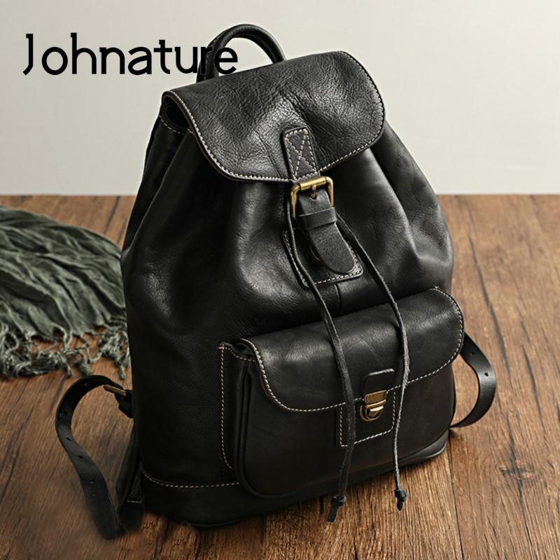 Johnature Leisure Travel Bag N - đánh giá và giá Leather Backpack Vintage