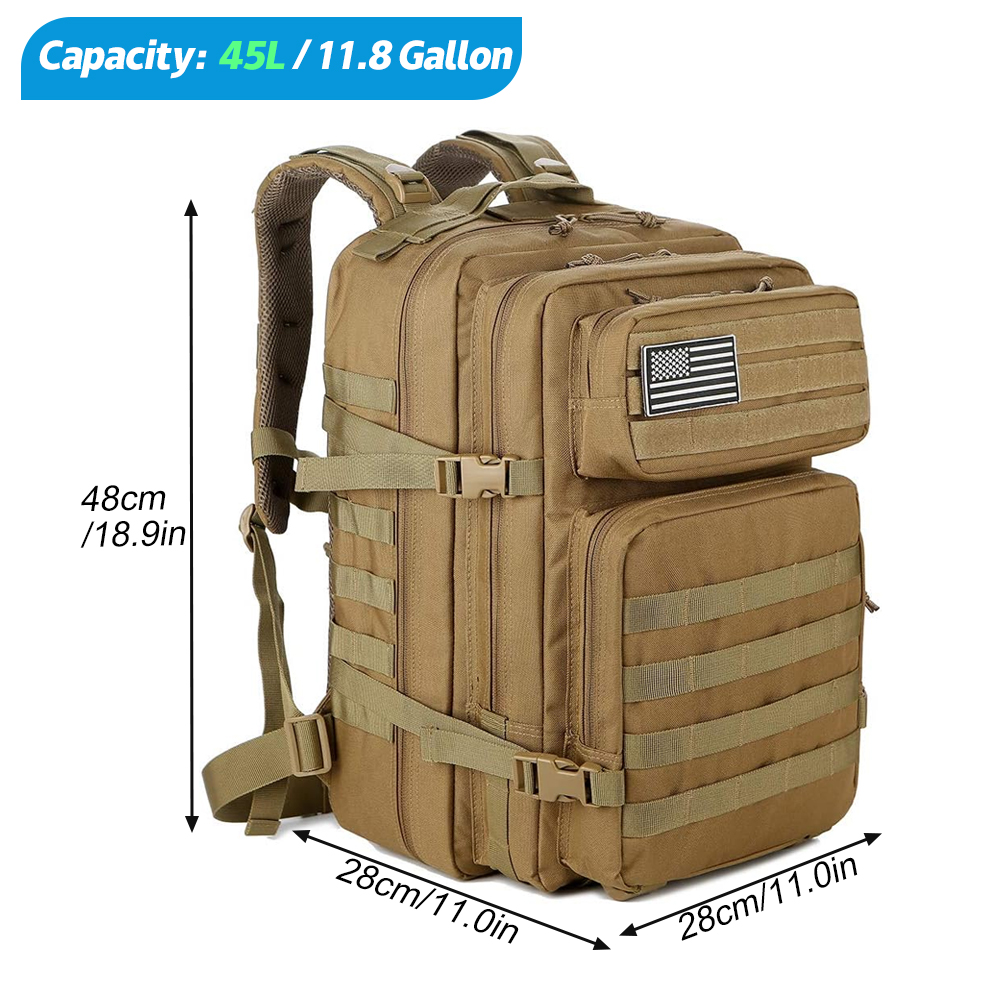 45L Tactical Backpack For Men  - đánh giá và giá Rucksack Military Style