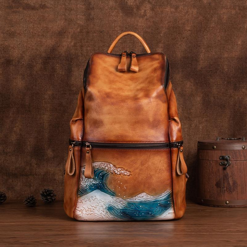 Chính Hãng Thật Mềm Mại Nữ Da  - đánh giá và giá Leather Backpack Vintage