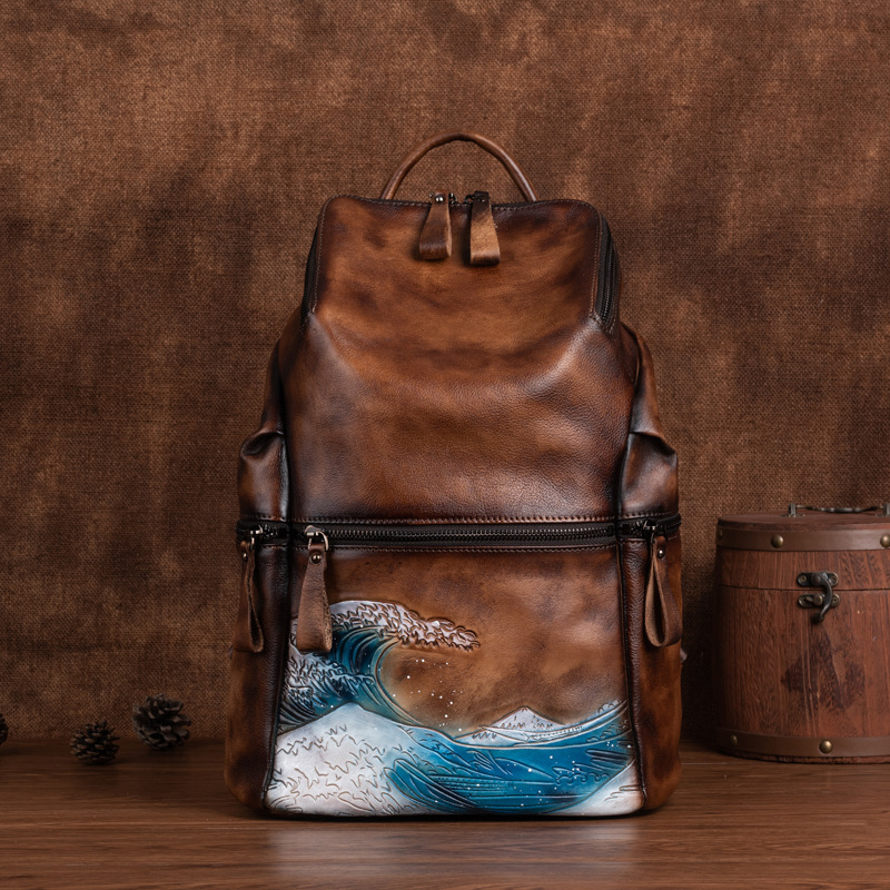 Chính Hãng Thật Mềm Mại Nữ Da  - đánh giá và giá Leather Backpack Vintage