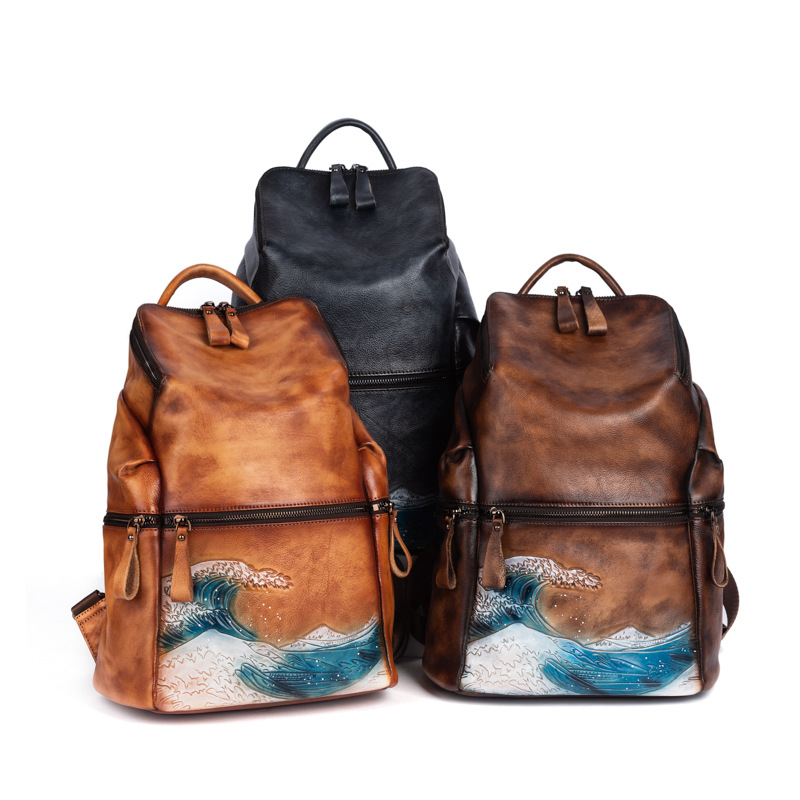 Chính Hãng Thật Mềm Mại Nữ Da  - đánh giá và giá Leather Backpack Vintage