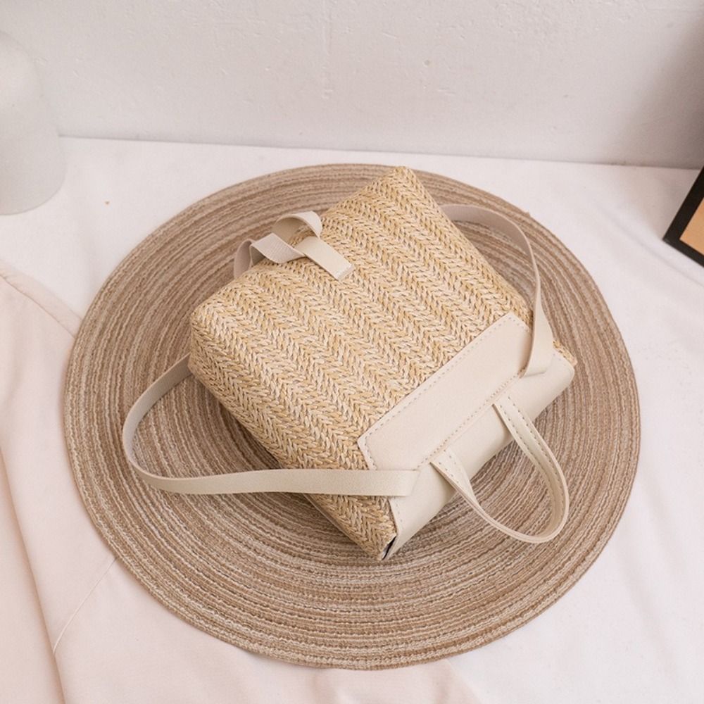 Fashion PU Leather Straw Backp - đánh giá và giá Leather Backpack Vintage