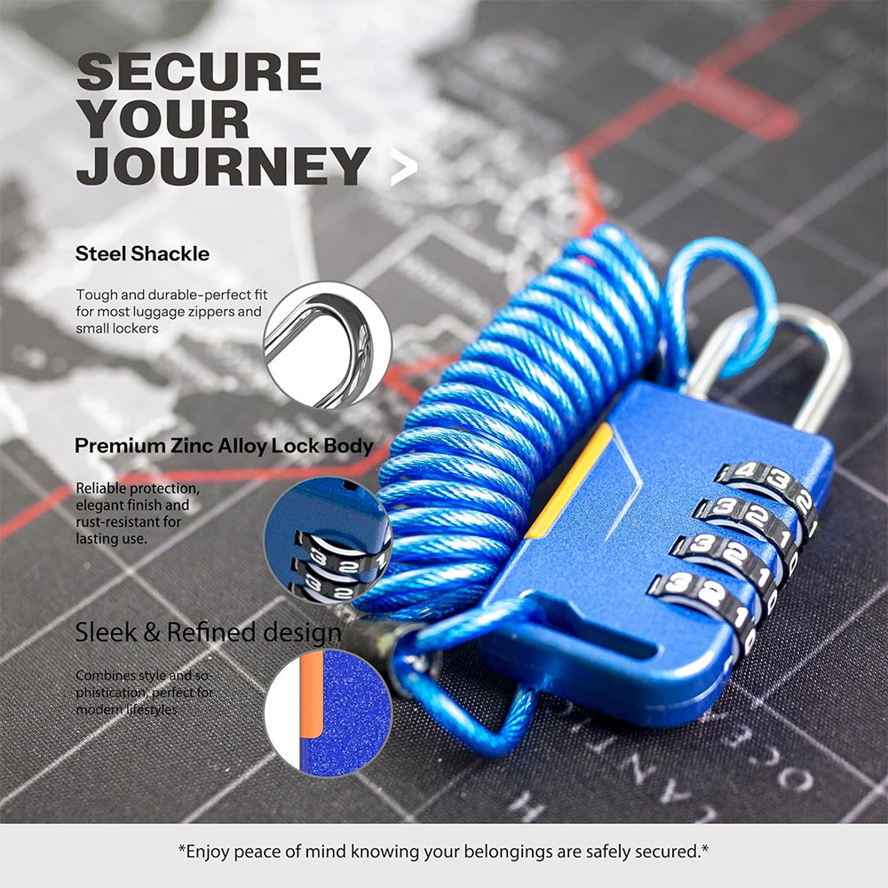 4 Digit Combination Padlock wi - đánh giá và giá Travel Backpack Anti Theft