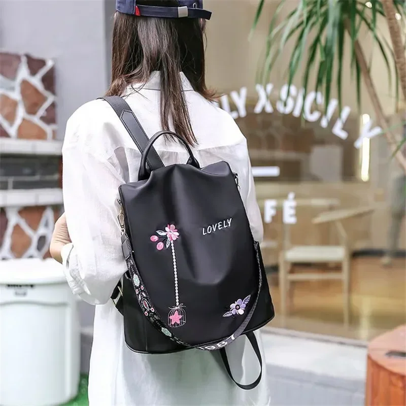 Waterproof Oxford Embroidery W - đánh giá và giá Travel Backpack Anti Theft