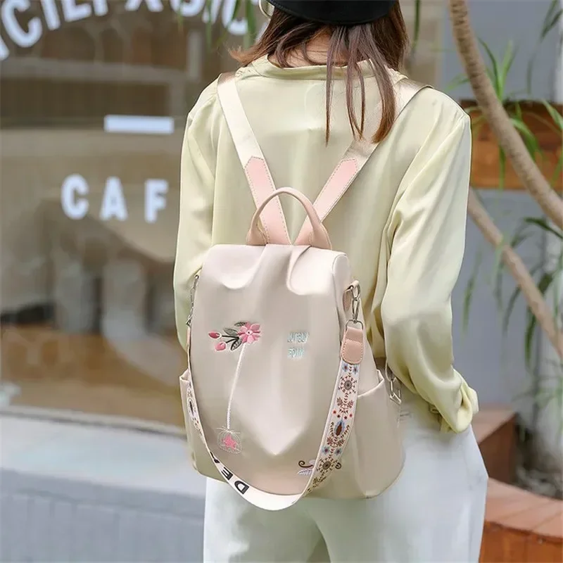 Waterproof Oxford Embroidery W - đánh giá và giá Travel Backpack Anti Theft